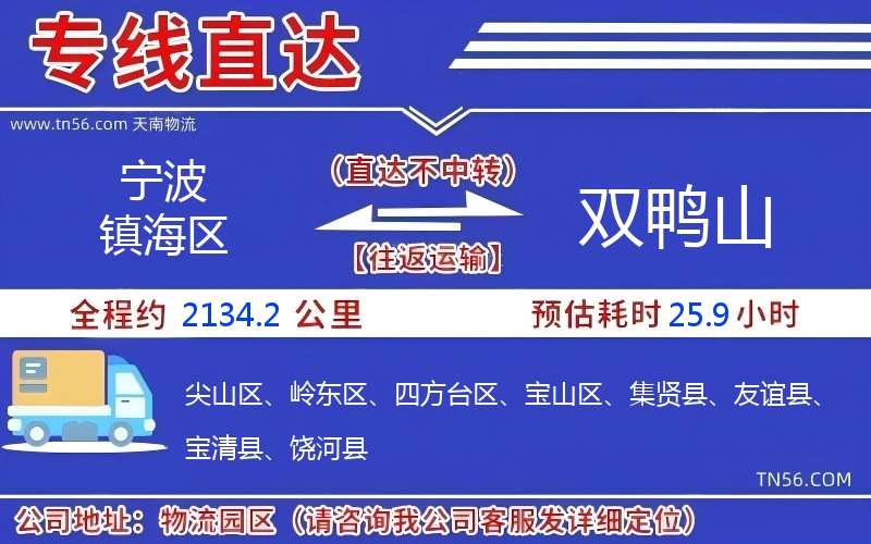 寧波鎮海區到雙鴨山物流公司 寧波鎮海區到雙鴨山物流公司