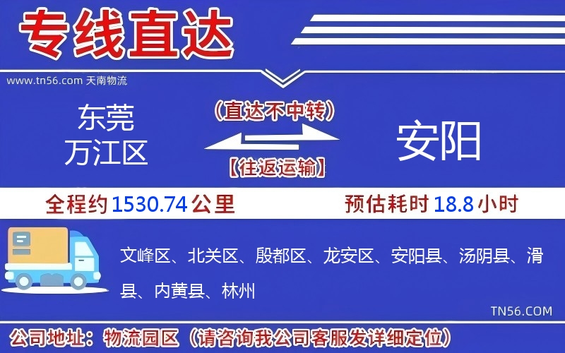 東莞萬江區(qū)到安陽物流公司 東莞萬江區(qū)到安陽物流公司